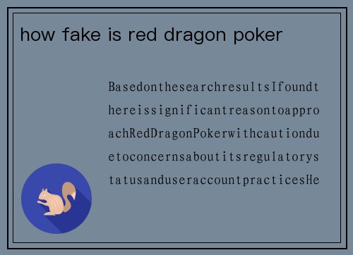 how fake is red dragon poker